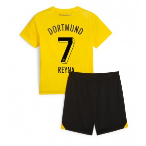 Borussia Dortmund Giovanni Reyna #7 Hjemmebanesæt Børn 2023-24 Kort ærmer (+ korte bukser)